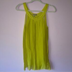 DOROTHEE SCHUMACHER Size S Silk Chiffon Tank Top Chartreuse Office Quiet Luxury